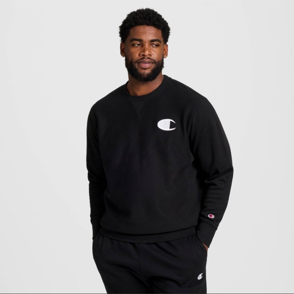 Champion Adult Sizing Iconic Embroidered Crewneck Sweatshirt - Black M